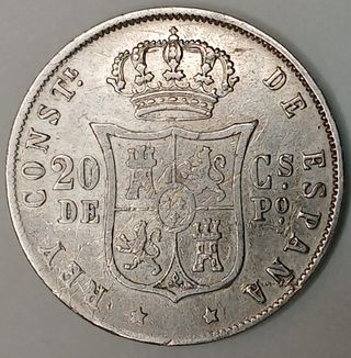 20 Centavos de Peso 1884 Manila Plata, Alfonso XII