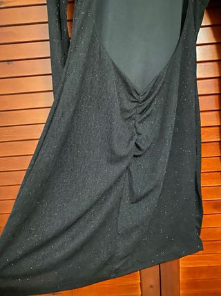 Vestido negro brillante fiesta