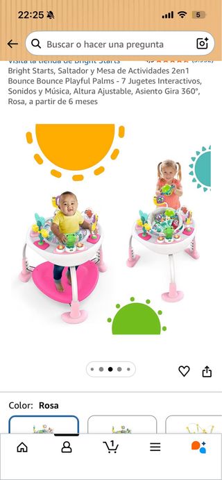 Saltador y mesa de actividades bebe