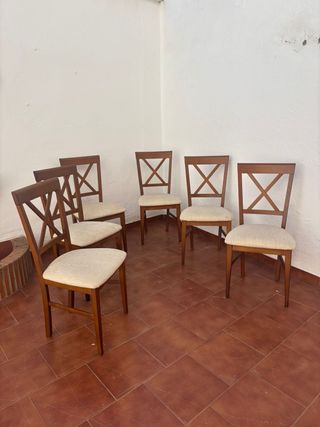 Conjunto mesa y 6 sillas