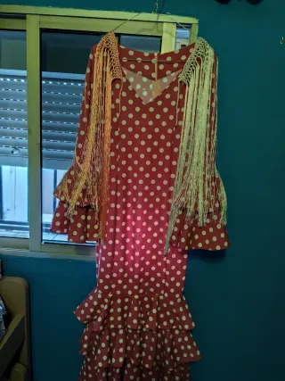 Traje flamenca rosa lunares