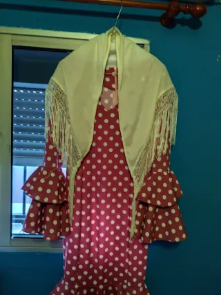 Traje flamenca rosa lunares