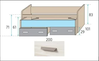 DOBLE CAMA CON CAJONES W7356.