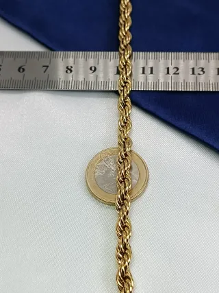 Pulsera Cuerda Acero Inoxidable Dorada