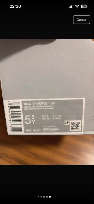 Zapatillas Nike Air Force 1 Verde y Blanco