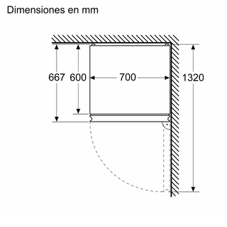Frigorífico combinado 203x70cm Cristal negro Balay