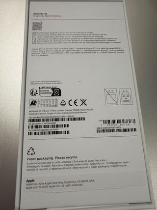 Caja iphone 17 pro naranja