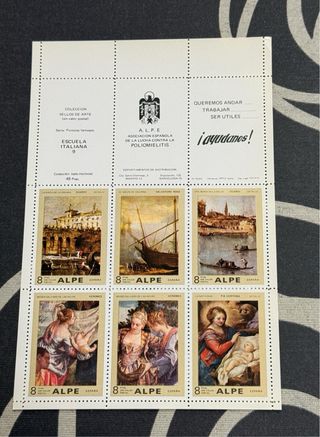 54 Sellos de Arte Escuela Italiana