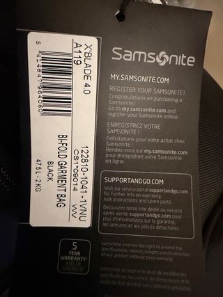 Samsonite Porta Abiti X'Blade 4.0 Nero