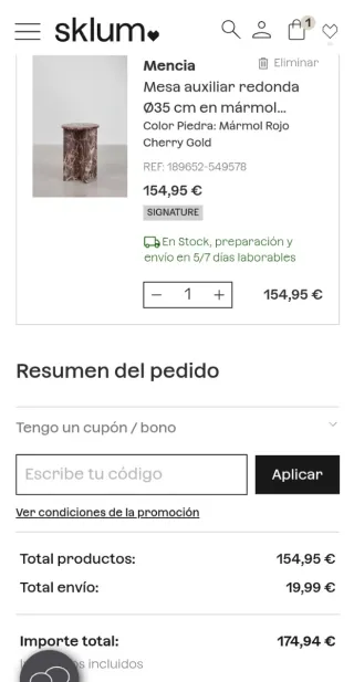 NUEVO!! Mesa auxiliar de mármol sklum