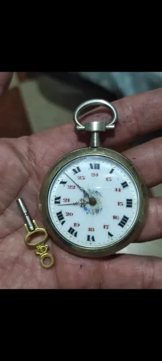 Reloj de bolsillo alpaca/plata alemána antiguo