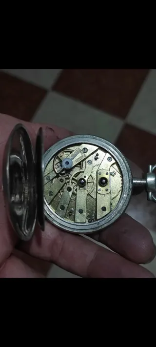 Reloj de bolsillo alpaca/plata alemána antiguo