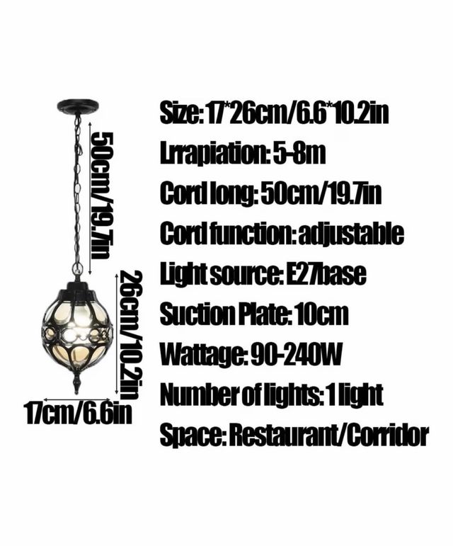 Lámpara colgante moderna para exteriores,