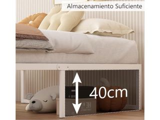Estructura Cama Metal Blanca