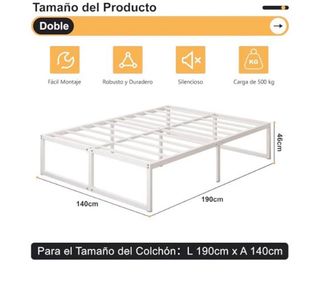 Estructura Cama Metal Blanca