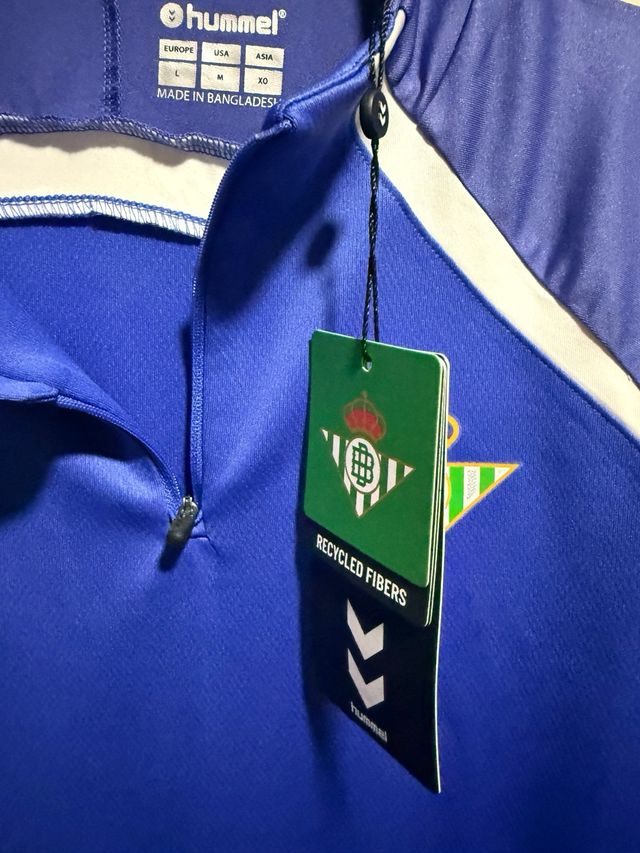 sudadera media cremallera hummel real betis nueva