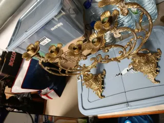 candelabros antiguos de bronce 1870 y 1900