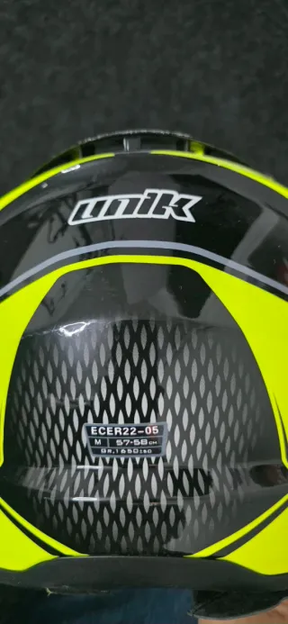 Casco modular Unik gris y amarillo