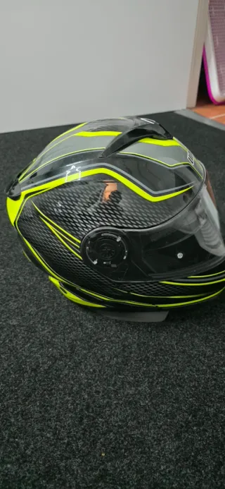 Casco modular Unik gris y amarillo