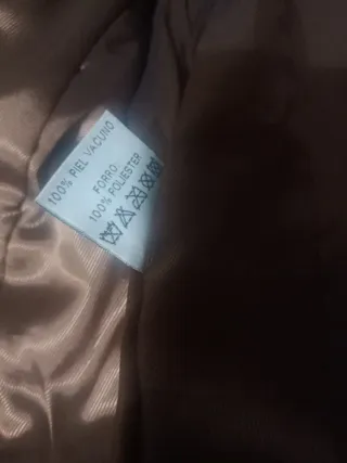 Chaqueta de cuero genuino beige