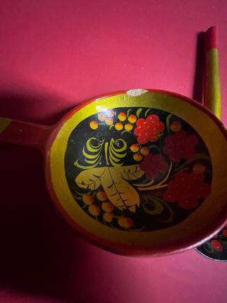 2 Mestoli Legno Dipinti a Mano