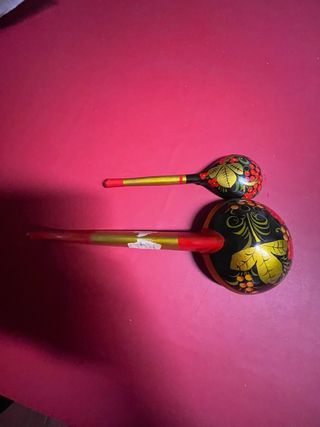 2 Mestoli Legno Dipinti a Mano