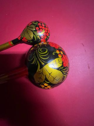 2 Mestoli Legno Dipinti a Mano