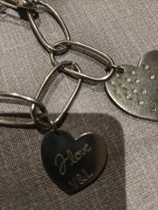 Pulsera Corazones V&L Plata