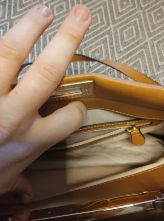 Borsa a spalla Seventy beige/arancione