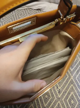 Borsa a spalla Seventy beige/arancione