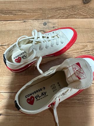 Converse x CDG Corazón Rojo Blanco