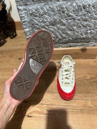 Converse x CDG Corazón Rojo Blanco