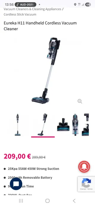 Aspiradora Eureka Inalámbrica