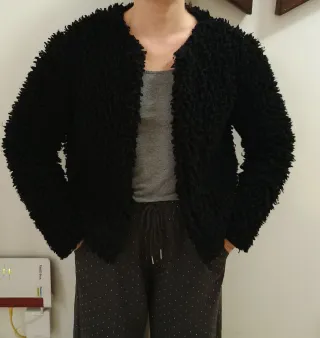 Pellicciotto ecologico nero taglia S