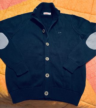 Cardigan Sun68 blu con toppe