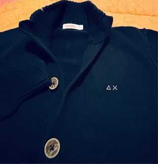 Cardigan Sun68 blu con toppe