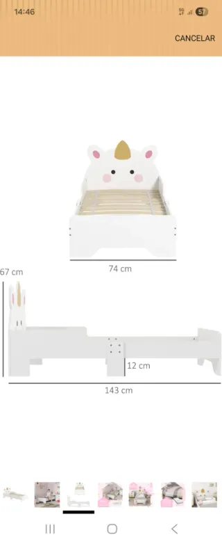 Cama infantil unicornio