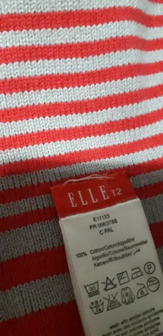 Conjunto bufanda y guantes rayas rojo y gris