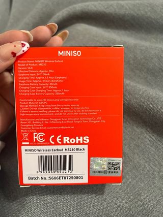 Auriculares inalámbricos Miniso negros/plateados