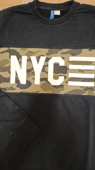 Felpa H&M NYC Camouflage Taglia S