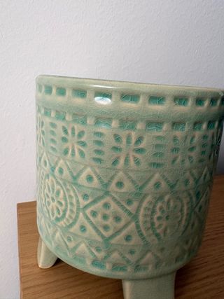 Maceta cerámica verde