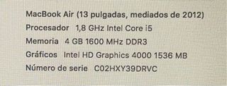MacBook Air 13” 2012 (A1466)