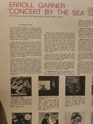 Vinilo LP Erroll Garner Concert by the Sea Jazz