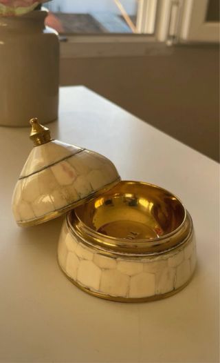 Cassetto gioielli classico francese beige e marmorizzato oro