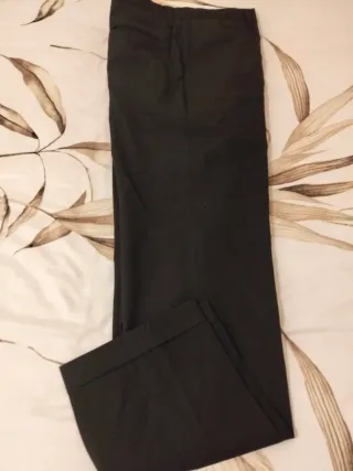 Pantalón de traje negro hombre