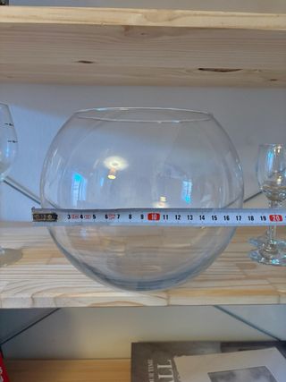 Pecera redonda de cristal