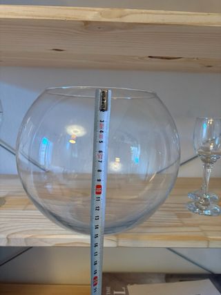 Pecera redonda de cristal