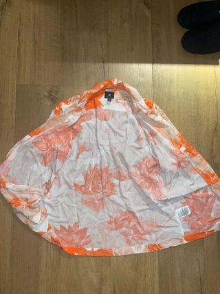 Camisa Hawaiana H&M Naranja y Blanca