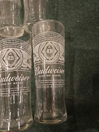 6 Vasos Budweiser de Vidrio