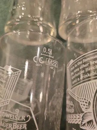 6 Vasos Budweiser de Vidrio